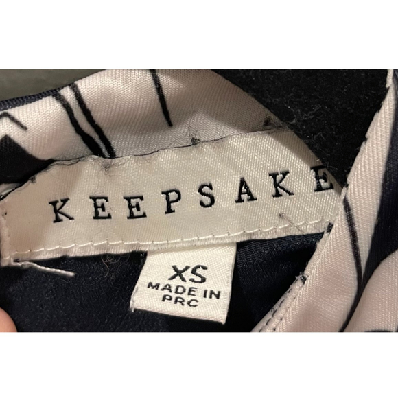 KEEPSAKE Black Navy Blue Floral Sleeveless Mini Dress - Picture 2 of 6